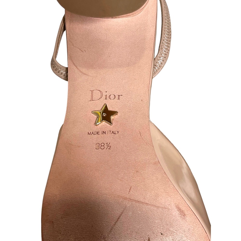 Christian Dior C'est Dior Nude Patent Slingback CD Logo Block Heel 38.5 Italy - Picture 11 of 12